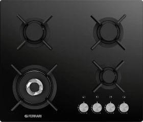Built-In Crystal Glass Gas Hob, 4 Burners, 60 cm